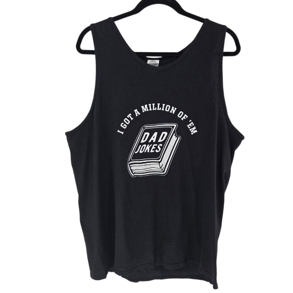 Delta pro weight mens size XL Black sleeveless dad jokes graphic tee humerous